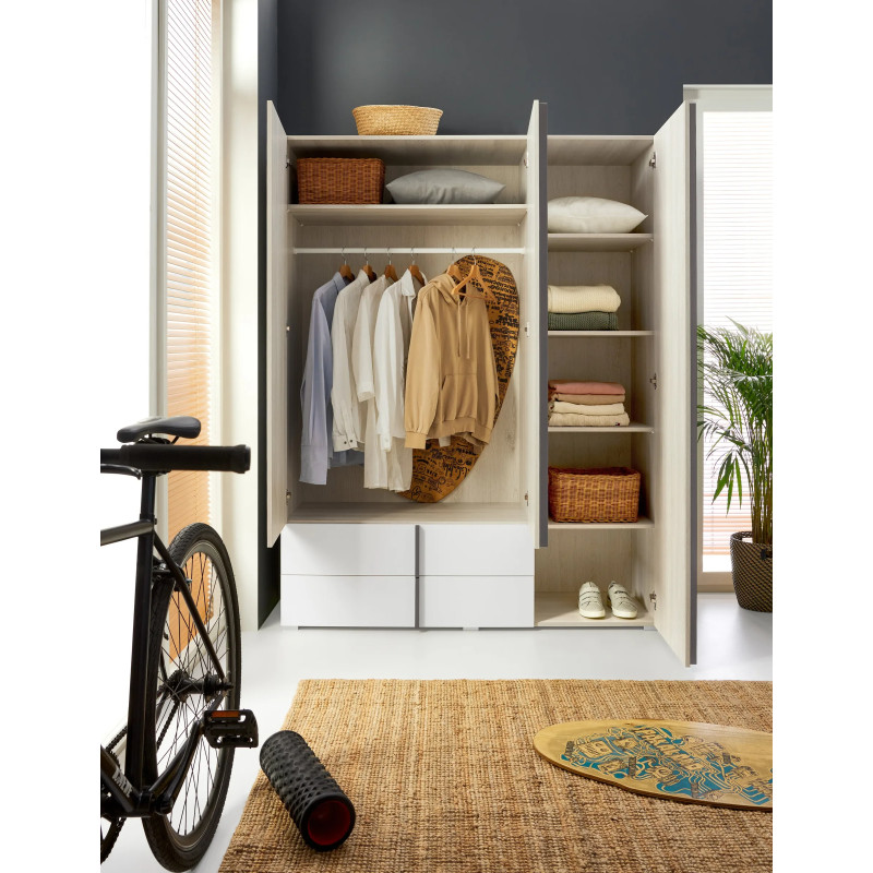 Szafa Remo RM1 Dąb Wilton / Biały Lux / Antracyt Meblar