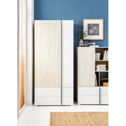 Szafa Remo RM2 Dąb Wilton / Biały Lux / Antracyt Meblar