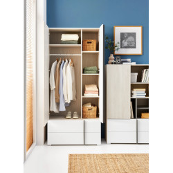Szafa Remo RM2 Dąb Wilton / Biały Lux / Antracyt Meblar