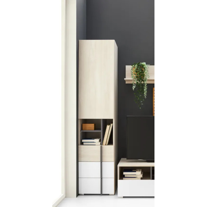 Regał Remo RM3 Dąb Wilton / Biały Lux / Antracyt Meblar