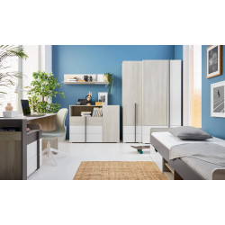 Regał Remo RM4 Dąb Wilton / Biały Lux / Antracyt Meblar
