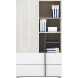 Regał Remo RM6 Dąb Wilton / Biały Lux / Antracyt Meblar