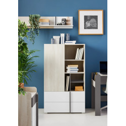 Regał Remo RM6 Dąb Wilton / Biały Lux / Antracyt Meblar