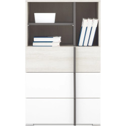 Regał Remo RM7 Dąb Wilton / Biały Lux / Antracyt Meblar