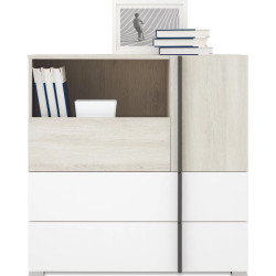Komoda Remo RM8 Dąb Wilton / Biały Lux / Antracyt Meblar