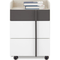 Szafka na kółkach Remo RM11 Dąb Wilton / Biały Lux / Antracyt Meblar