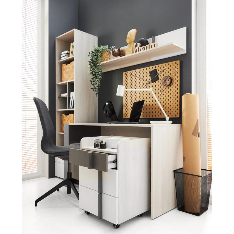 Szafka na kółkach Remo RM11 Dąb Wilton / Biały Lux / Antracyt Meblar
