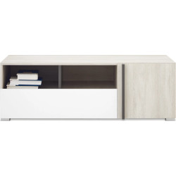 Szafka RTV Remo RM12 Dąb Wilton / Biały Lux / Antracyt Meblar
