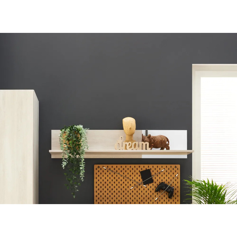 Półka wisząca Remo RM13 Dąb Wilton / Biały Lux / Antracyt Meblar