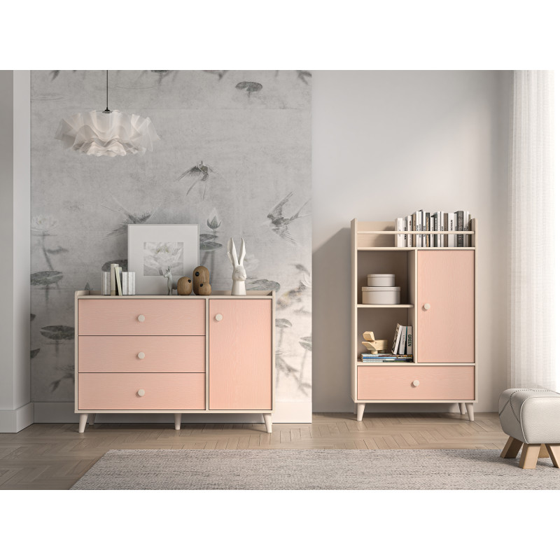 Komoda Mevel 05 Millenial Pink/Szary Pallad ML Meble