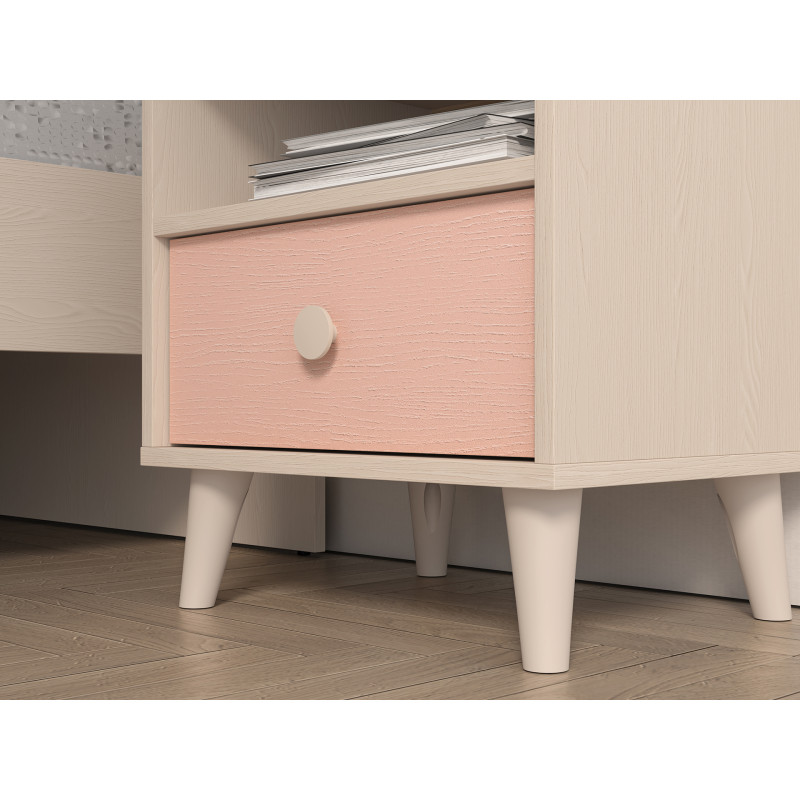 Szafka Nocna Mevel 10 Millenial Pink/Szary Pallad ML Meble