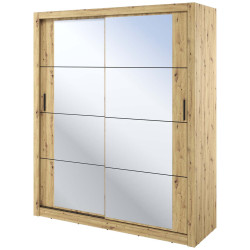 Szafa przesuwna 180 cm 2D z lustrem Arti AR-03 Dąb Artisan Lenart