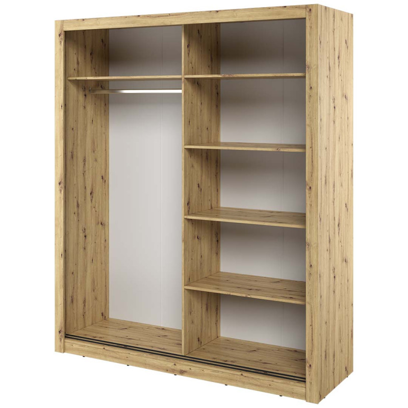 Szafa przesuwna 180 cm 2D z lustrem Arti AR-03 Dąb Artisan Lenart