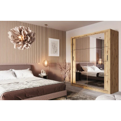 Szafa przesuwna 180 cm 2D z lustrem Arti AR-03 Dąb Artisan Lenart