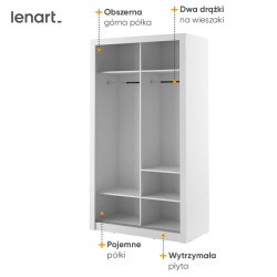 Szafa przesuwna z lustrem Arti AR-06 Biały Lenart