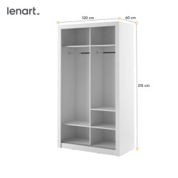 Szafa przesuwna AR-06 ARTI biała Lenart 120 cm