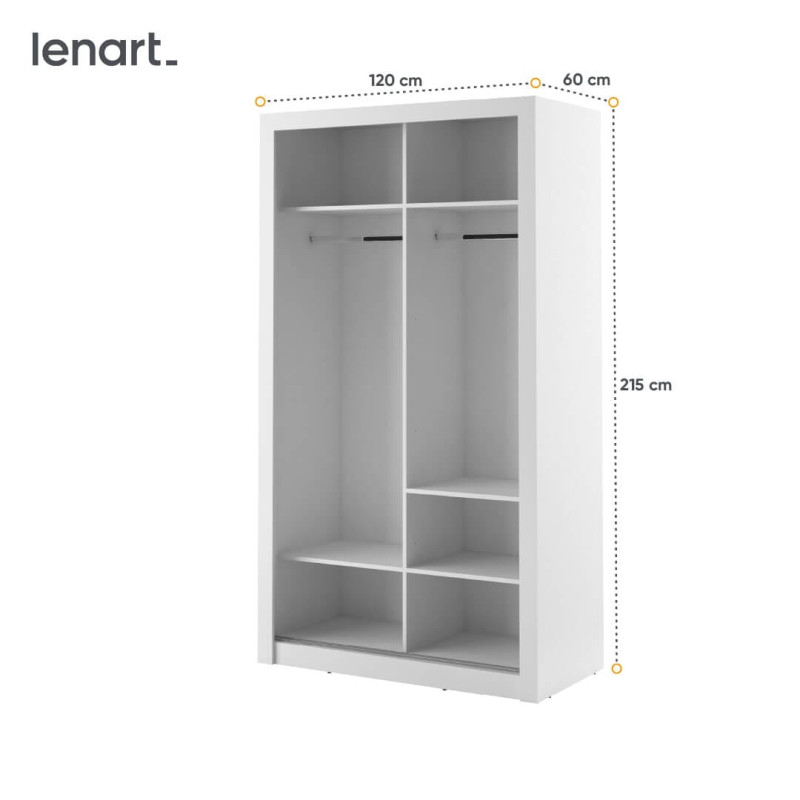 Szafa przesuwna AR-06 ARTI biała Lenart 120 cm