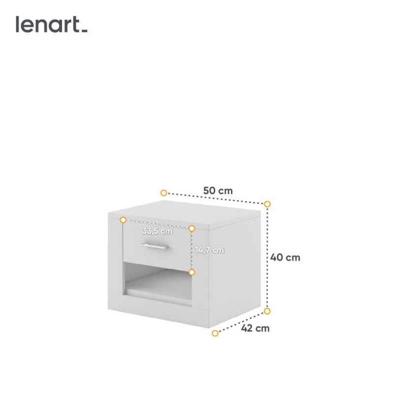 Szafka nocna Arti AR-07 Biały Lenart