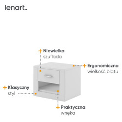 Szafka nocna Arti AR-07 Biały Lenart