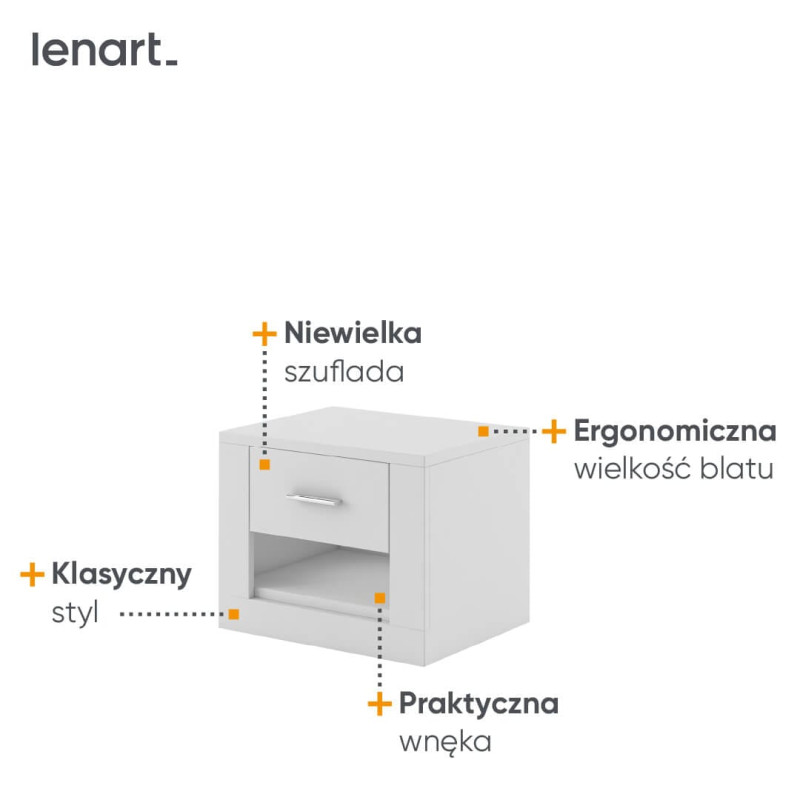Szafka nocna Arti AR-07 Biały Lenart