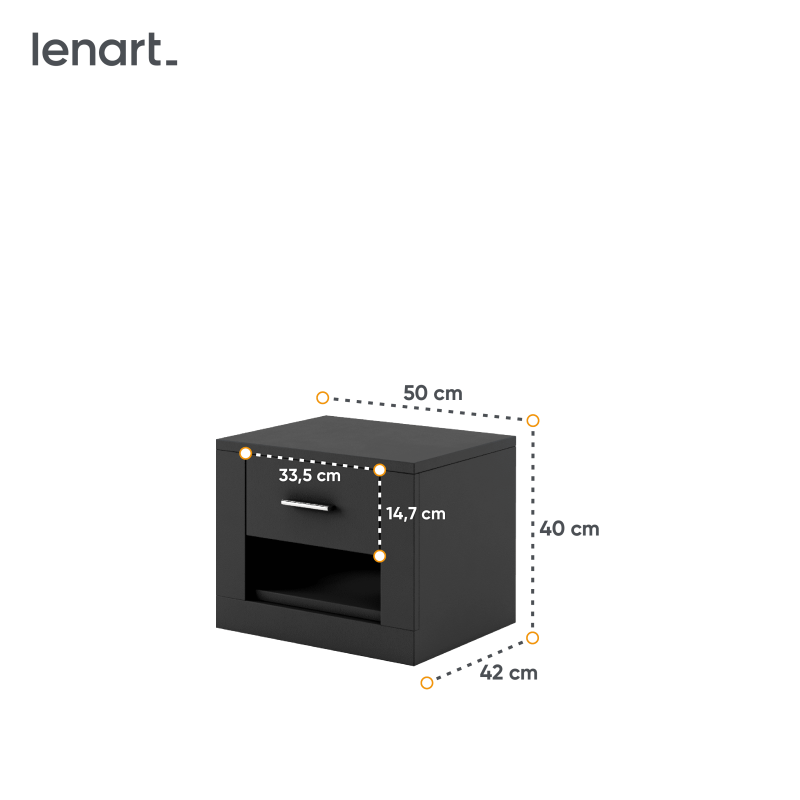 Szafka nocna Arti AR-07 Czarny Lenart