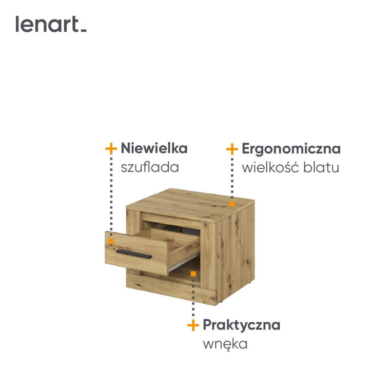Szafka nocna Arti AR-07 Dąb Artisan Lenart