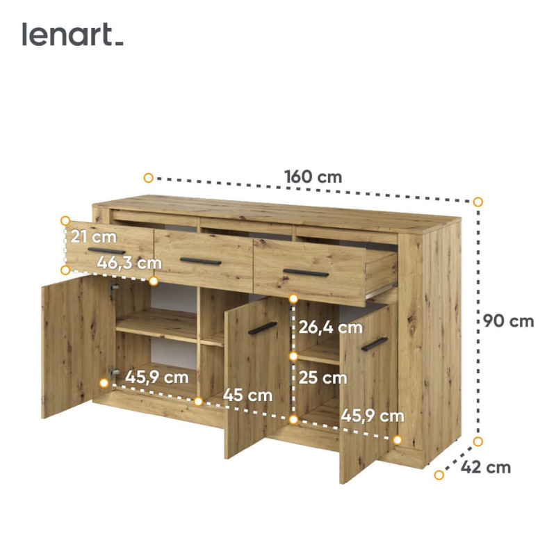 Komoda Arti AR-09 Dąb Artisan Lenart