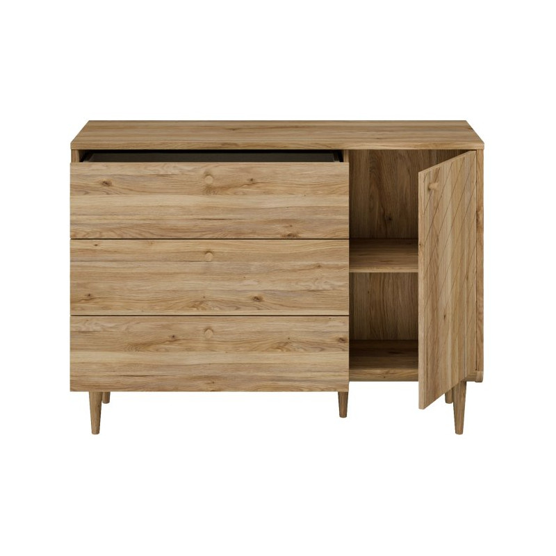 Komoda z szufladami 130 cm Monverre | dąb mauvella