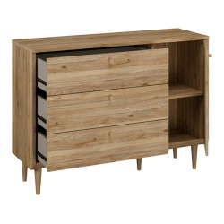 Komoda z szufladami 130 cm Monverre | dąb mauvella