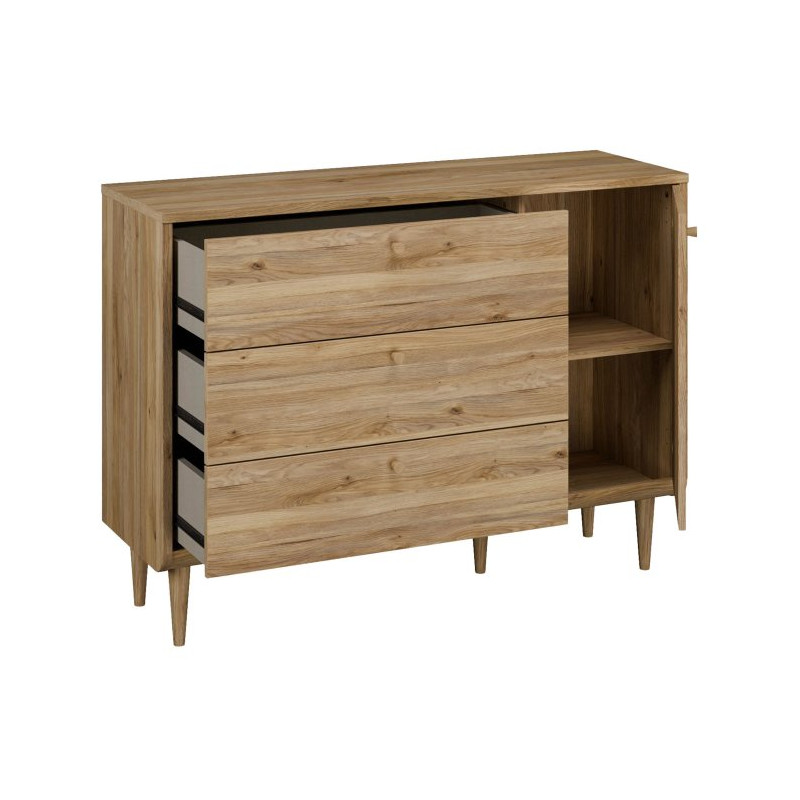 Komoda z szufladami 130 cm Monverre | dąb mauvella