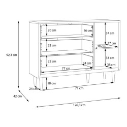 Komoda z szufladami 130 cm Monverre | dąb mauvella