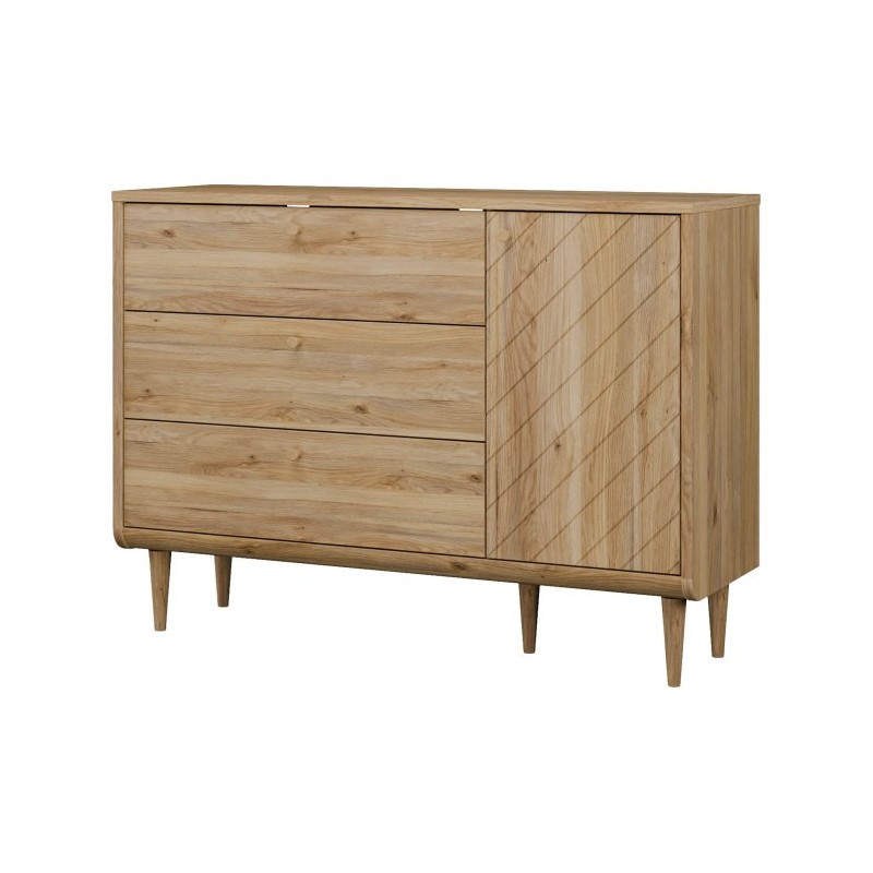 Komoda z szufladami 130 cm Monverre | dąb mauvella