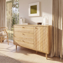 Komoda z szufladami 130 cm Monverre | dąb mauvella