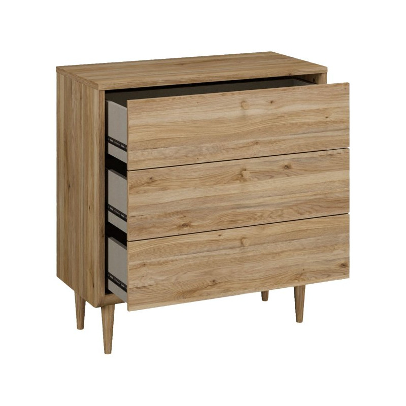 Mała komoda z szufladami 90 cm Monverre | dąb mauvella