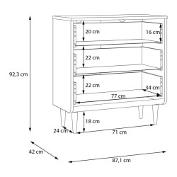 Mała komoda z szufladami 90 cm Monverre | dąb mauvella