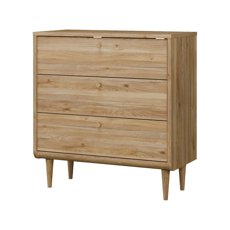 Mała komoda z szufladami 90 cm Monverre | dąb mauvella