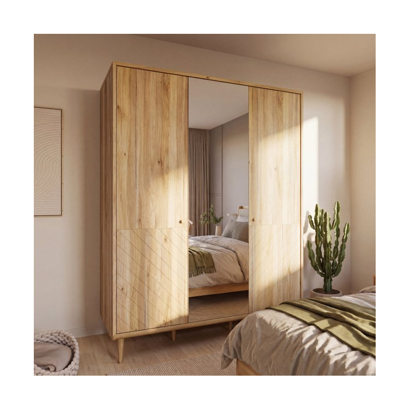 Szafa z lustrem 150 cm Monverre JPNS831 – funkcjonalna garderoba