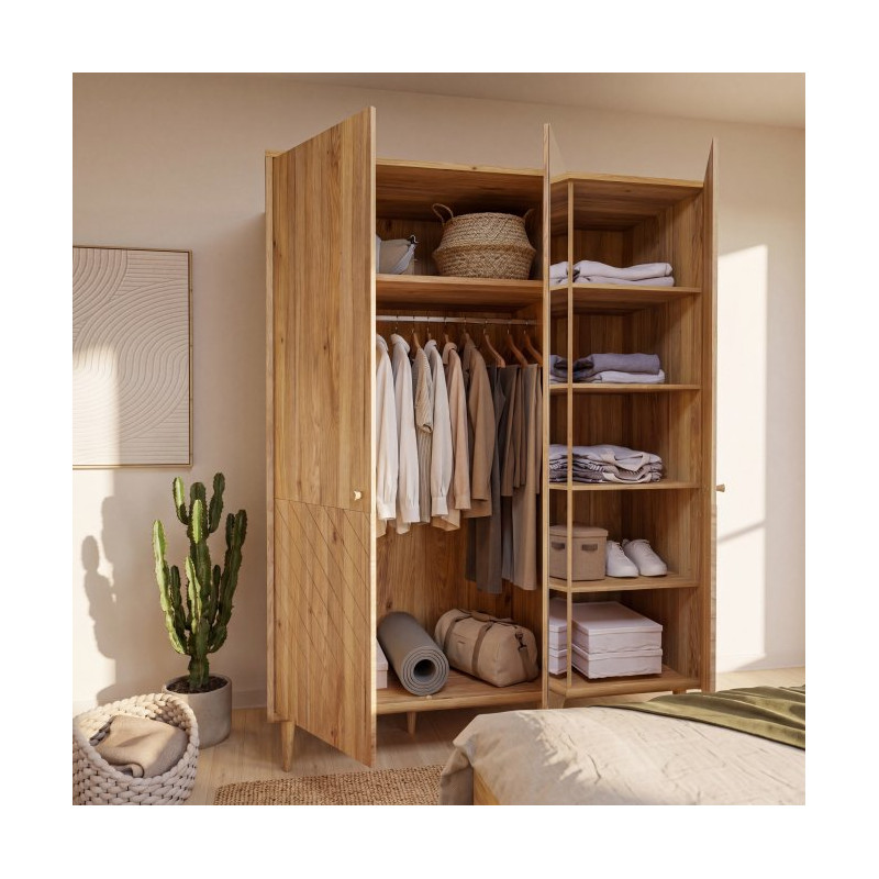 Szafa z lustrem 150 cm Monverre JPNS831 – funkcjonalna garderoba