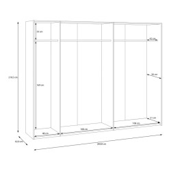 Szafa przesuwna 270 cm Monverre JPNS12311 dąb mauvella