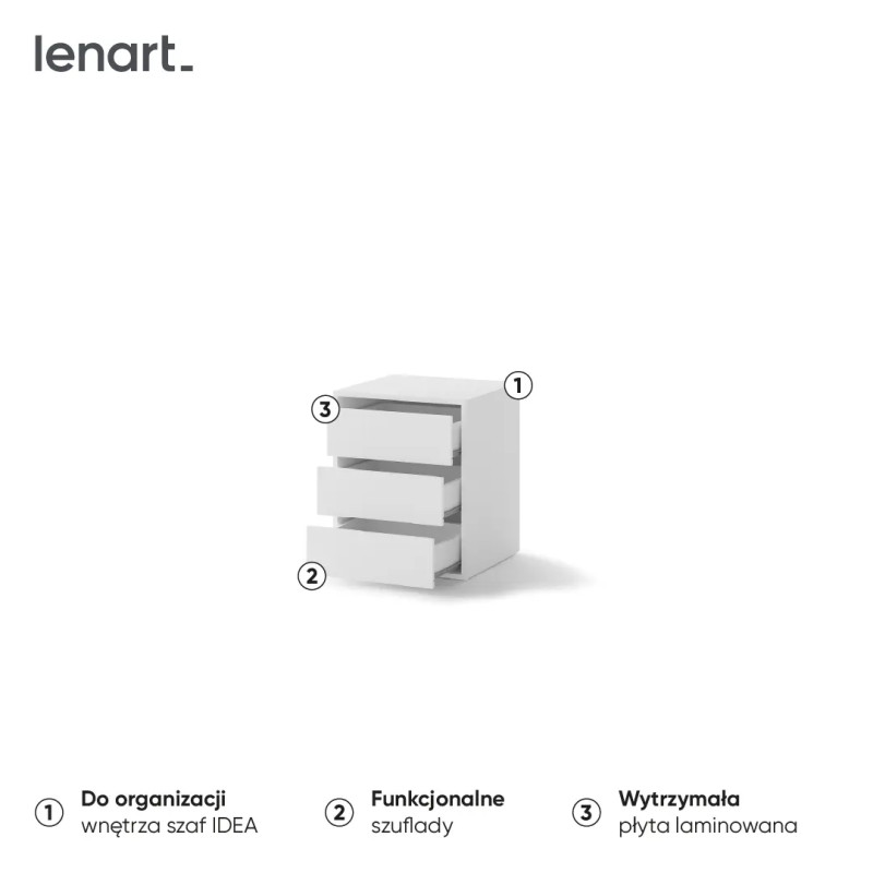 Kontenerek do szafy Idea ID-13 Biały Lenart