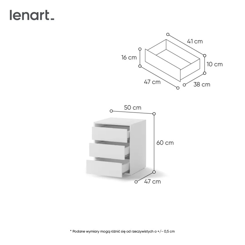 Kontenerek do szafy Idea ID-13 Biały Lenart