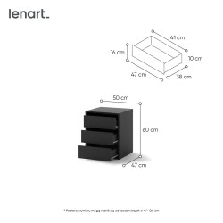Kontenerek do szafy Idea ID-13 Czarny Lenart
