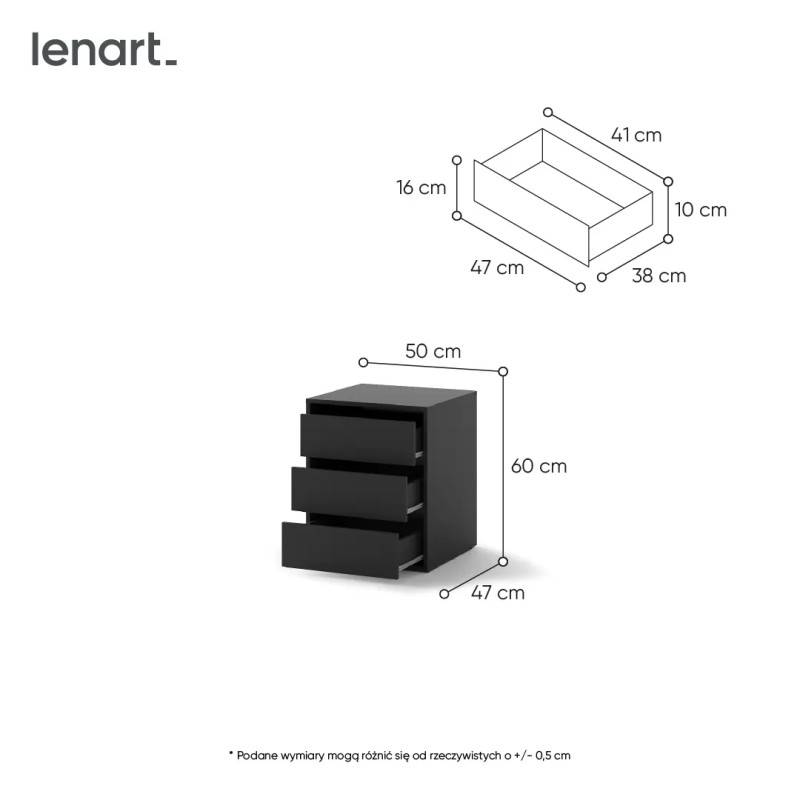 Kontenerek do szafy Idea ID-13 Czarny Lenart