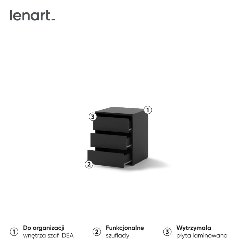 Kontenerek do szafy Idea ID-13 Czarny Lenart
