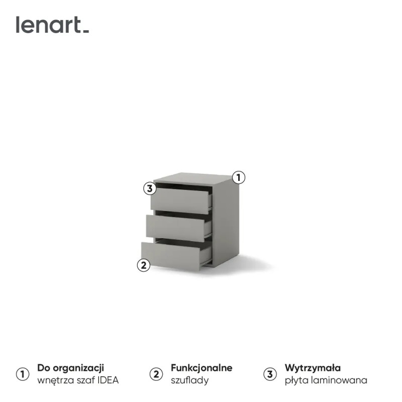 Kontenerek do szafy Idea ID-13 Szary Lenart