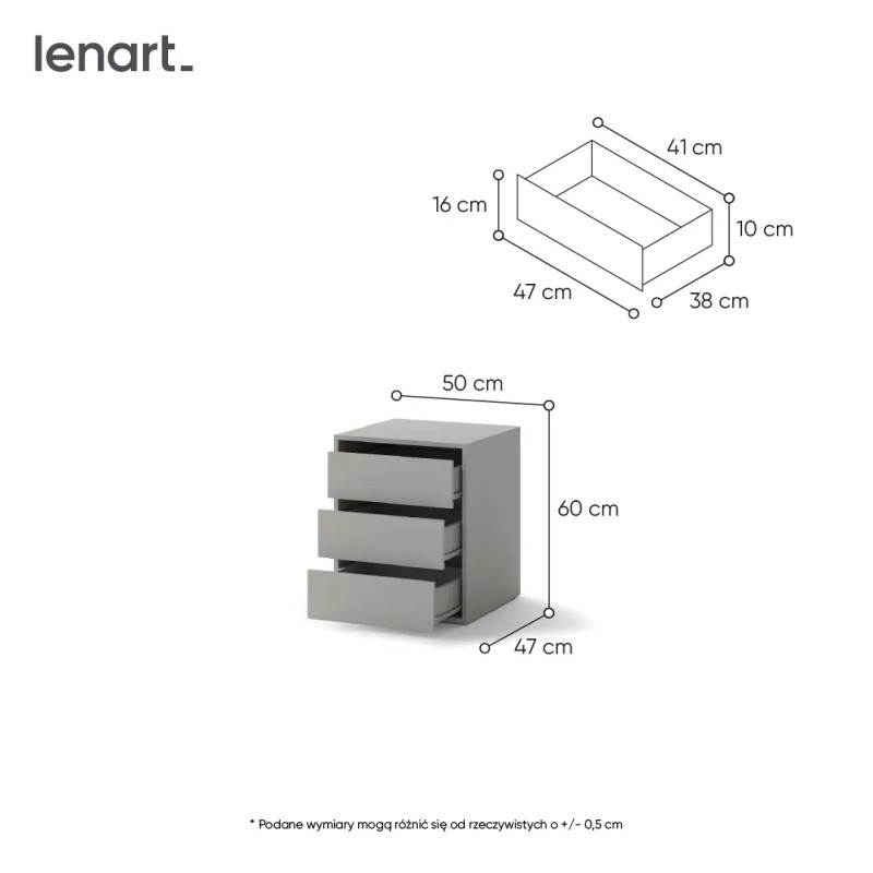 Kontenerek do szafy Idea ID-13 Szary Lenart