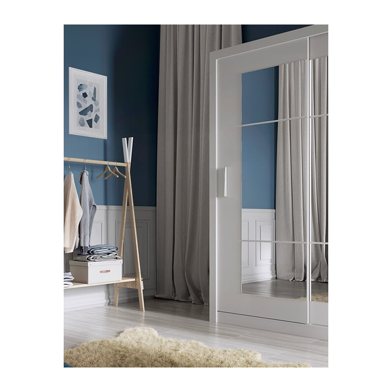Biała szafa 180 cm z lustrami IDEA ID-02 – kup teraz