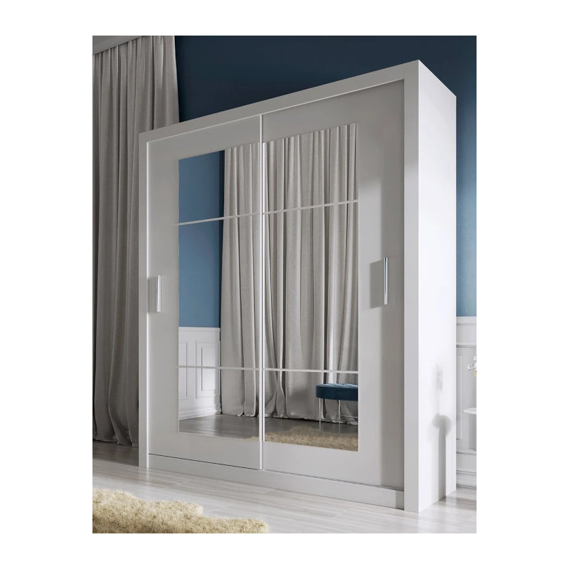 Biała szafa 180 cm z lustrami IDEA ID-02 – kup teraz