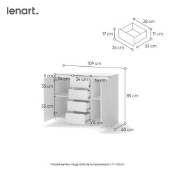 Komoda biała IDEA ID-04 2D4S 109 cm Lenart | Domowanie.pl