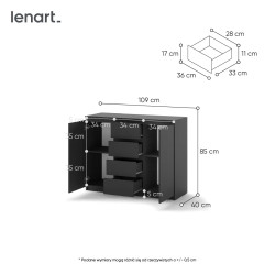 Komoda 2D4S Idea ID-04 Czarny Lenart